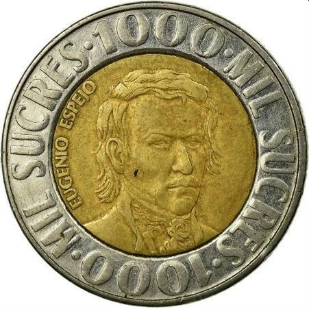 Ecuador | 1000 Sucres Coin | Eugenio Espejo | Km:99 | 1996