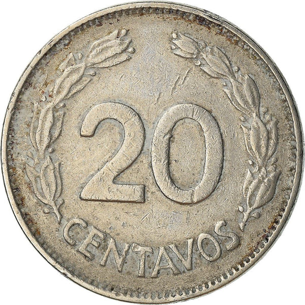 Ecuador | 20 Centavos Coin | KM77.1c | 1959 - 1972