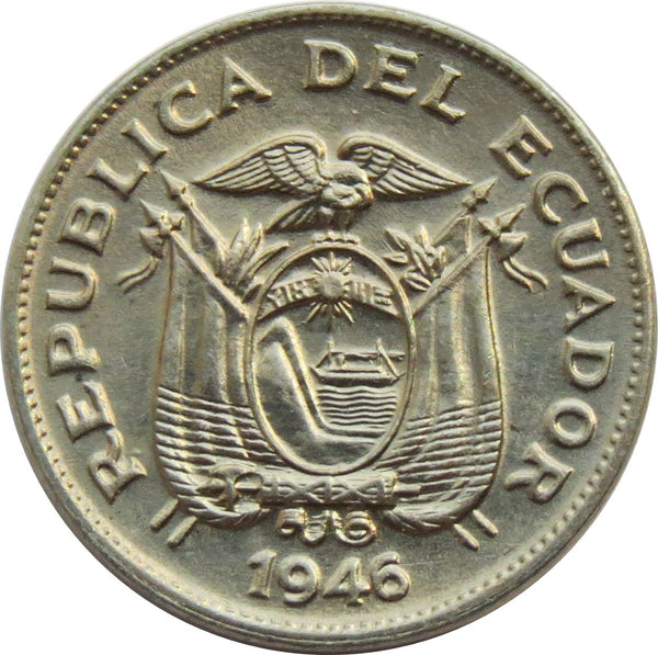 Ecuador 5 Centavos Coin | KM75b | 1946