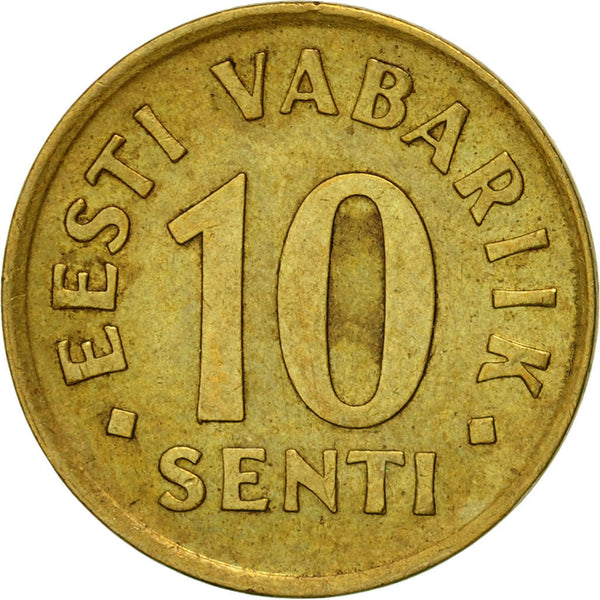 Estonia Coin Estonian 10 Senti | Lions | KM22 | 1991 - 2008