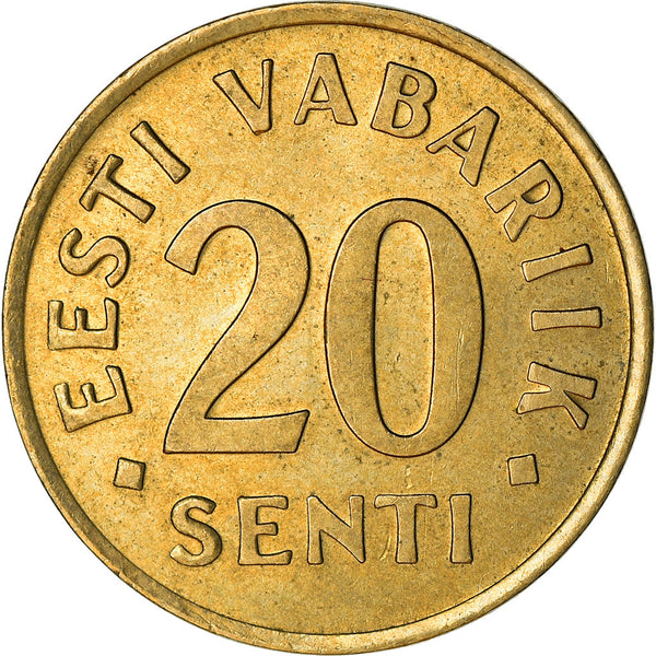 Estonia Coin Estonian 20 Senti | Lions | KM23 | 1992 - 1996
