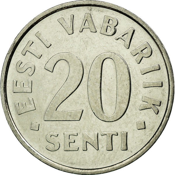 Estonia Coin Estonian 20 Senti | Lions | KM23a | 1997 - 2008
