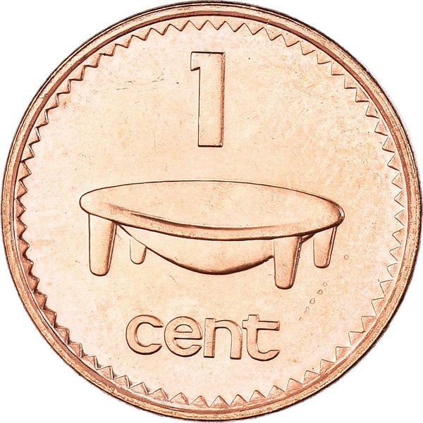 Fiji | 1 Cent Coin | Elizabeth II | Tanoa Kava Bowl | KM49b | 2006
