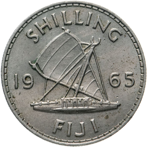 Fiji | 1 Shilling Coin | Elizabeth II | Sailing Boat | KM23 | 1957 - 1965