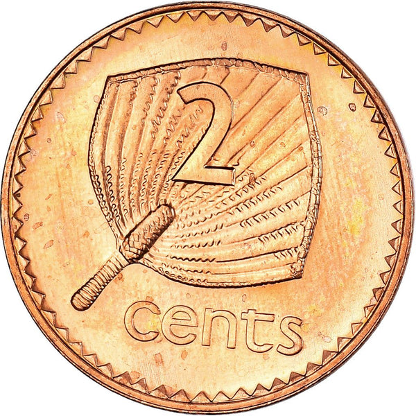 Fiji | 2 Cents Coin | Elizabeth II | Palm Fan | KM50a | 1990 - 2001