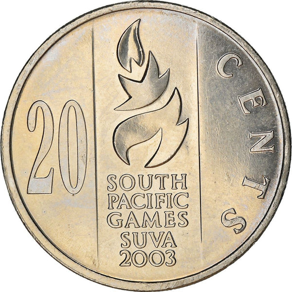 Fiji | 20 Cents Coin | Elizabeth II | South Pacific Games | KM95 | 2003