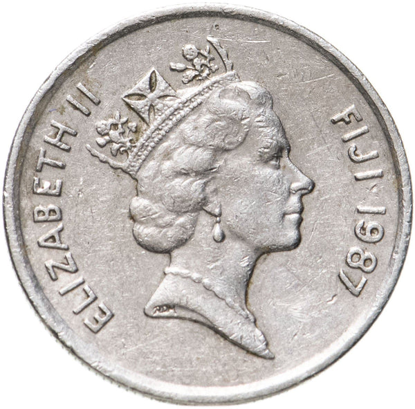 Fiji | 5 Cents Coin | Elizabeth II | Drum | KM51 | 1986 - 1987