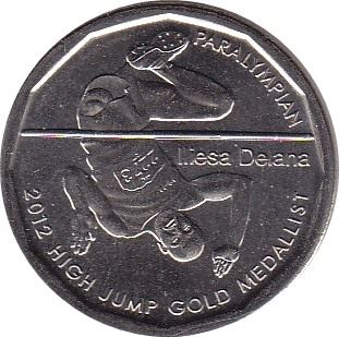 Fiji | 50 Cents Coin | Iliesa Delana | High Jumper | KM515 | 2013