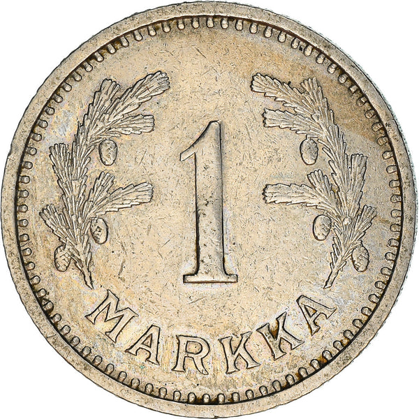 Finland Coin Finnish 1 Markka | Spruce Branch | KM30 | 1928 - 1940