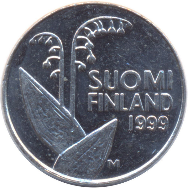 Finland Coin Finnish 10 Pennia | Lily of The Valley | Honeycombs | KM65 | 1990 - 2001