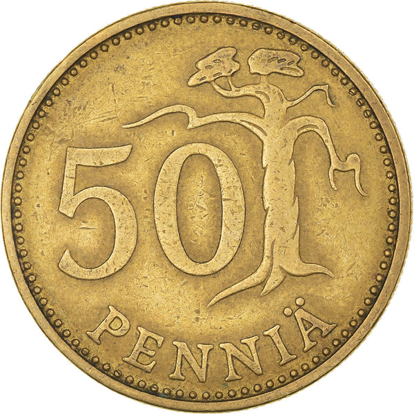 Finland Coin Finnish 50 Pennia | Tree | KM48 | 1963 - 1990