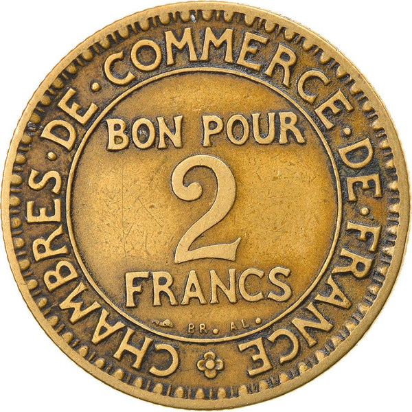 French 2 Francs Coin | Chambers of Commerce | KM877 | France | 1920 - 1927