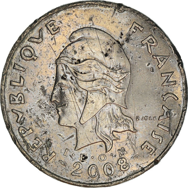 French Polynesia Coin French Polynesian 50 Francs | Marianne | Phrygian Cap | Moorea Harbor | KM13a | 2006 - 2019