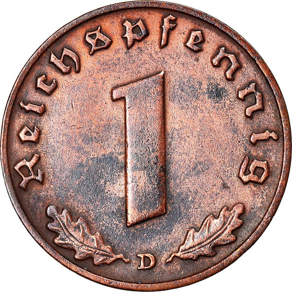German Third Reich 1 Reichspfennig Coin | KM89 1936 - 1940