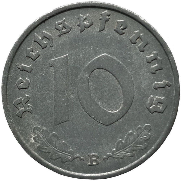 German Third Reich 10 Reichspfennig Coin | KM101 | 1940 - 1945