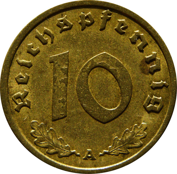 German Third Reich 10 Reichspfennig Coin | KM92 | 1936 - 1939