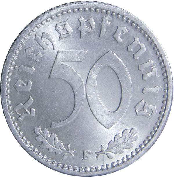 German Third Reich 50 Reichspfennig Coin | KM96 | 1939 - 1944