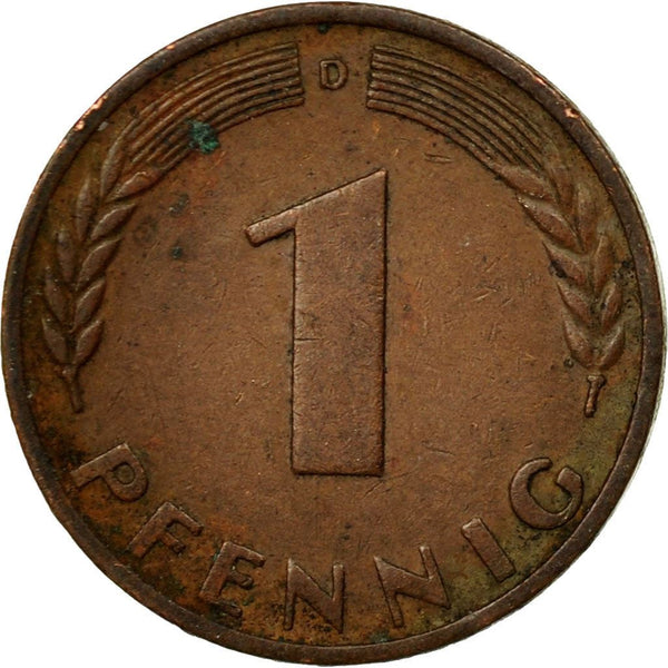 Germany 1 Pfennig Coin | Oak Sprig | KMA101 | 1948 - 1949