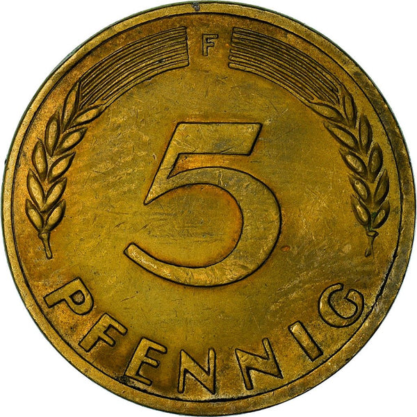 Germany 5 Pfennig Coin | German States Bank | Oak Seedling | KM102 | 1949