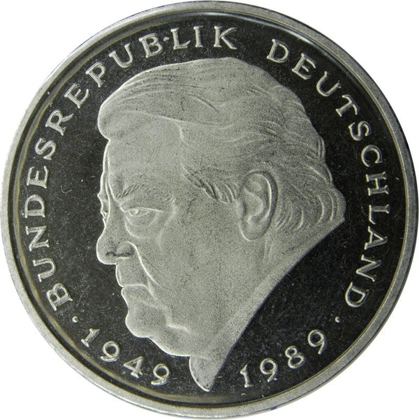 Germany Coin German 2 Deutsche Mark | Franz Josef Strauss | Eagle | KM175 | 1990 - 2001