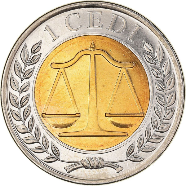 Ghana 1 Cedi Coin | Scales of Justice | KM42 | 2007