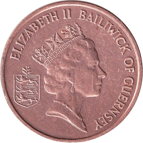 Guernsey Coin | 1 Penny | Queen Elizabeth II | Crab | KM40a | 1992 - 1997