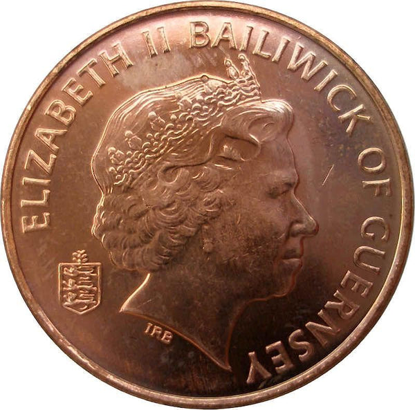 Guernsey Coin | 1 Penny | Queen Elizabeth II | Crab | KM89 | 1998 - 2012
