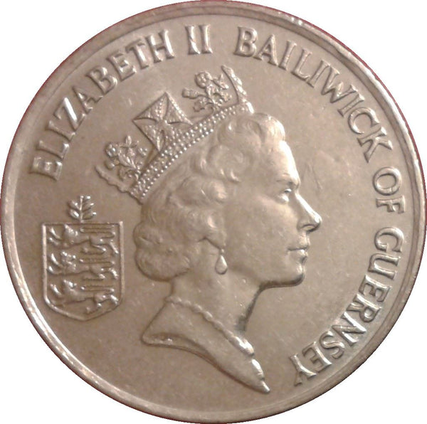 Guernsey Coin | 10 Pence | Queen Elizabeth II | Tomatoe | KM43.2 | 1992 - 1997