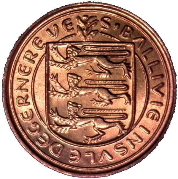 Guernsey Coin | ½ New Penny | Queen Elizabeth II | Leopards | KM20 | 1971