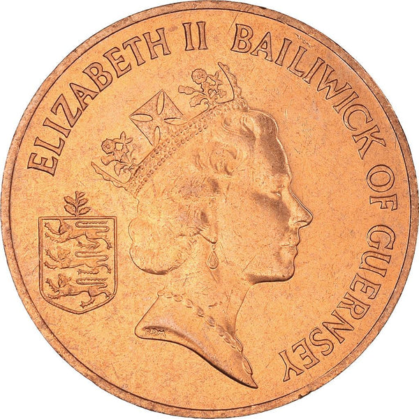 Guernsey Coin | 2 Pence | Queen Elizabeth II | Guernsey Cattle | KM41 | 1985 - 1990