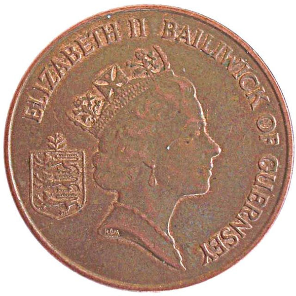 Guernsey Coin | 2 Pence | Queen Elizabeth II | Guernsey Cattle | KM41a | 1992 - 1997