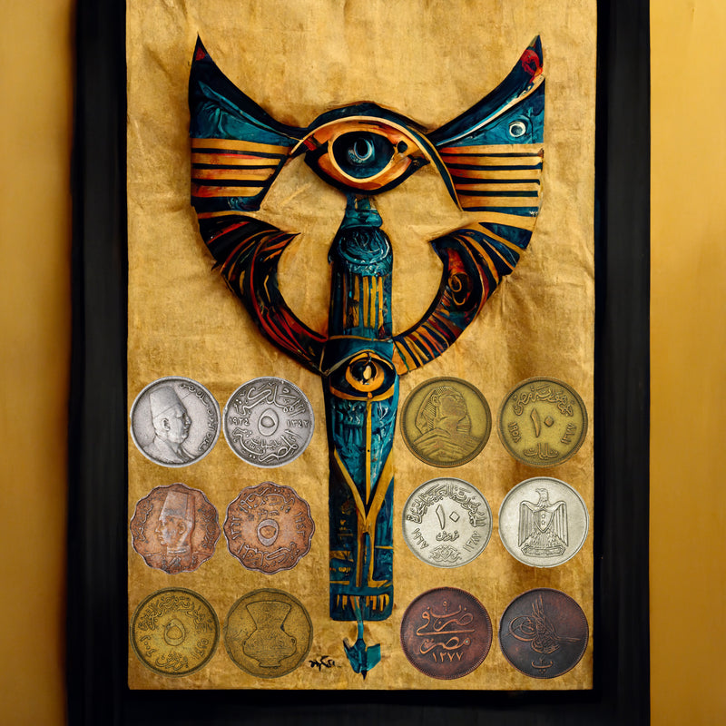 Egyptian coins | Cleopatra | Pharaoh | Tutankhamun | Egypt coins | Banknotes | Ancient Symbols