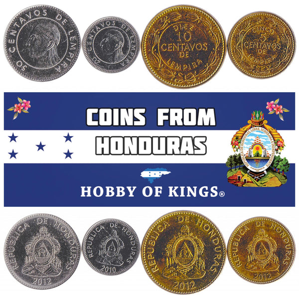 Honduran 4 Coin Set 5 10 20 50 Centavos | Pyramid | Lempira | 2010 - 2019