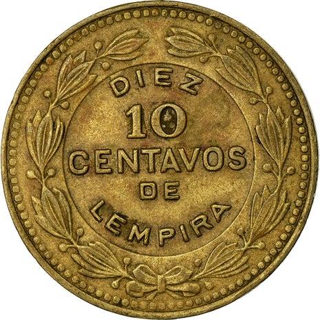 Honduras 10 Centavos Coin | Pyramid | Wreath | KM76.1a | 1976 - 1989