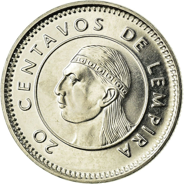 Honduras 20 Centavos Coin | Pyramid | Lempira | KM83a.2 | 1995 - 2016