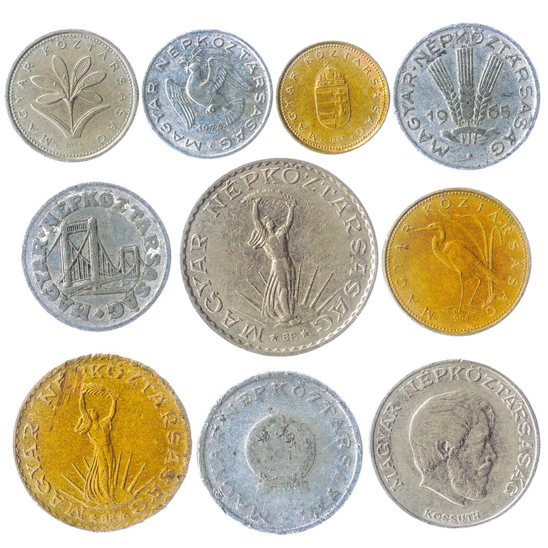 Hungary 10 Mixed Coins | Filler Forint | Dove of peace | Liberty Statue | 1946 - 2023