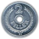 Hungary | 2 Filler Coin | Center hole | KM673 | 1990 - 1992