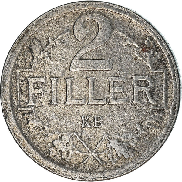 Hungary 2 Filler Coin | Holy Crown | KM497 | 1916 - 1918