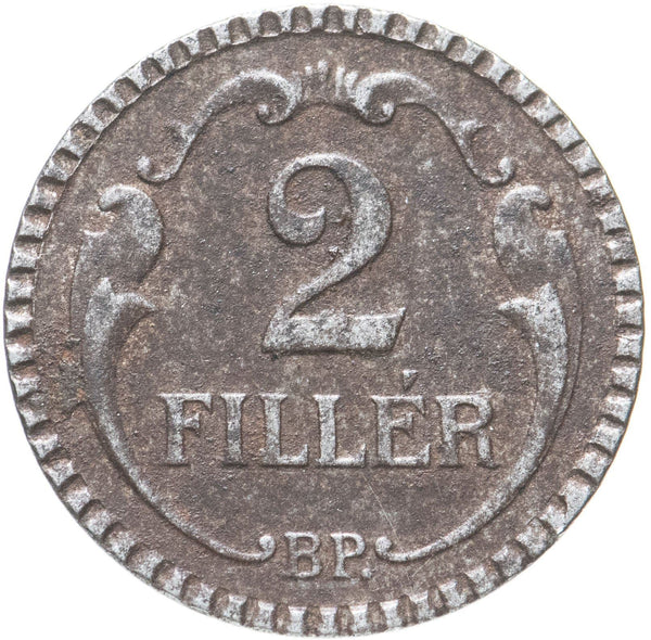 Hungary 2 Filler Coin | Miklos Horthy | Crown | KM518 | 1940 - 1942