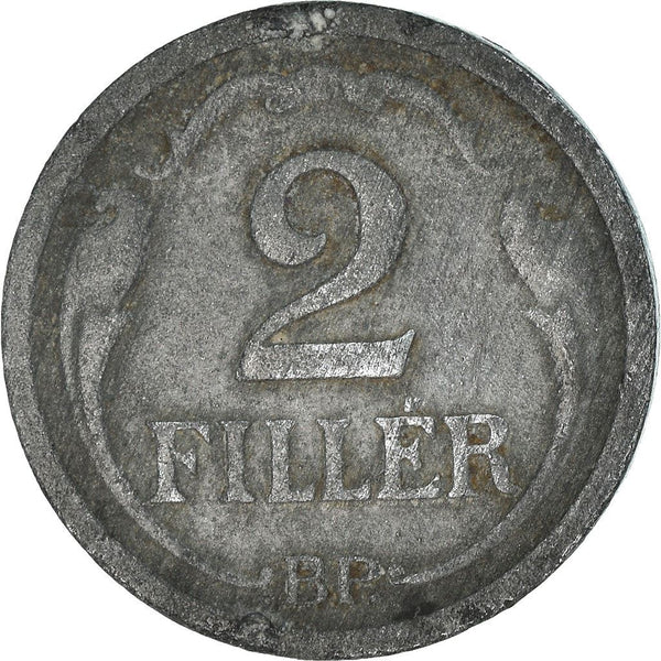 Hungary 2 Filler Coin | Miklos Horthy | Crown | KM519 | 1943 - 1944