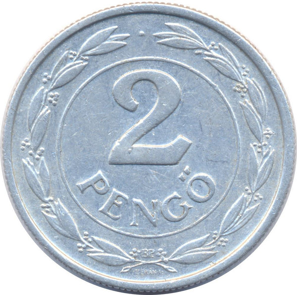 Hungary | 2 Pengo Coin | Miklos Horthy | KM522 | 1941 - 1943