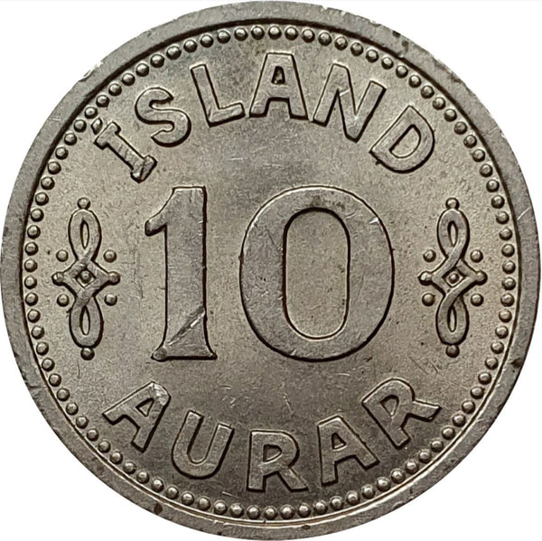 Iceland Coin Icelander 10 Aurar | Christian X | KM1 | 1922 - 1940