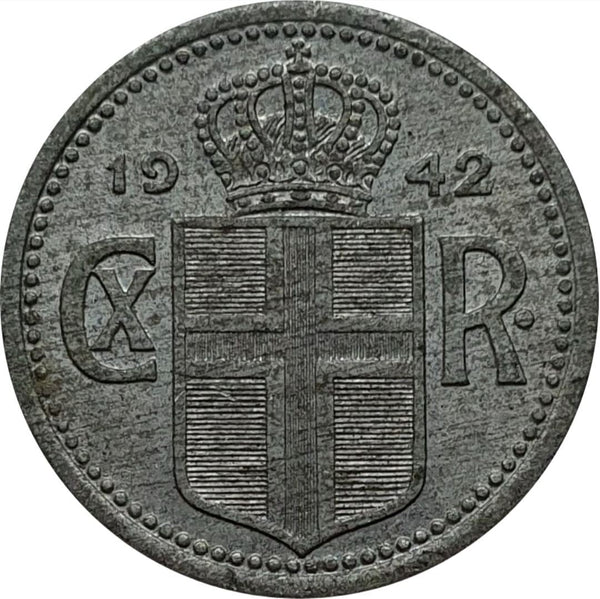 Iceland Coin Icelander 10 Aurar | Christian X | KM1a | 1942