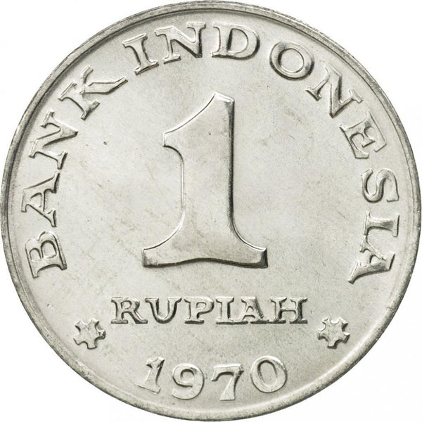 Indonesian 1 Rupiah Coin | White Browed Fantail | Rhipidura Aureola | KM20 | Indonesia | 1970