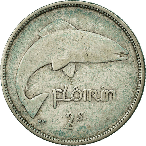 Ireland Coin Irish 1 Floirin | Salmon | Celtic Harp | KM7 | 1928 - 1937