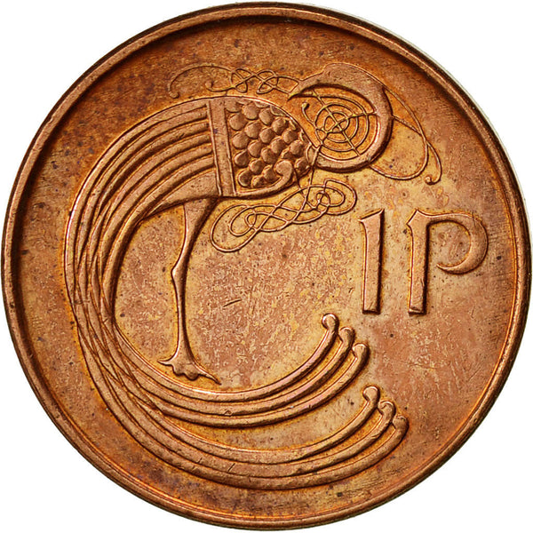 Ireland Coin Irish 1 Penny | Harp | Book of Kells | KM20a | 1988 - 2000