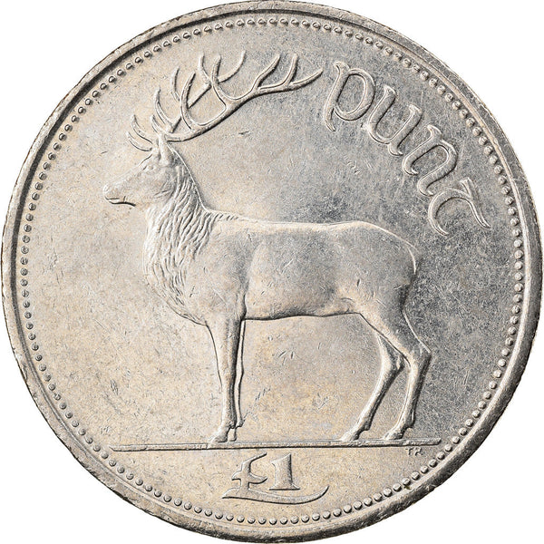 Ireland Coin Irish 1 Pound | Harp | Red Deer | KM27 | 1990 - 2000