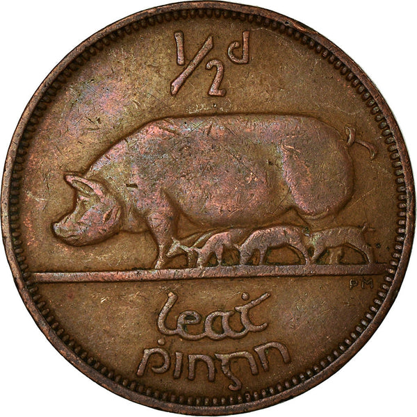 Ireland Coin Irish ½ Pingin | Swine | Harp | KM10 | 1939 - 1967