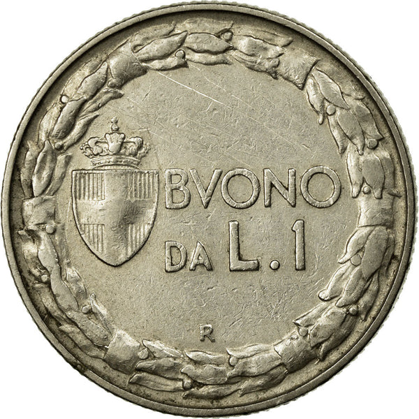 Italy Coin 1 Lira - Vittorio Emanuele III | Libertine | Savoy Shield | Olive | KM62 | 1922 - 1935