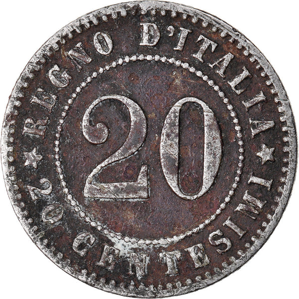 Italy Coin 20 Centesimi - Umberto I | Star of Italy | Oak Branch | KM28.1 | 1894 - 1895
